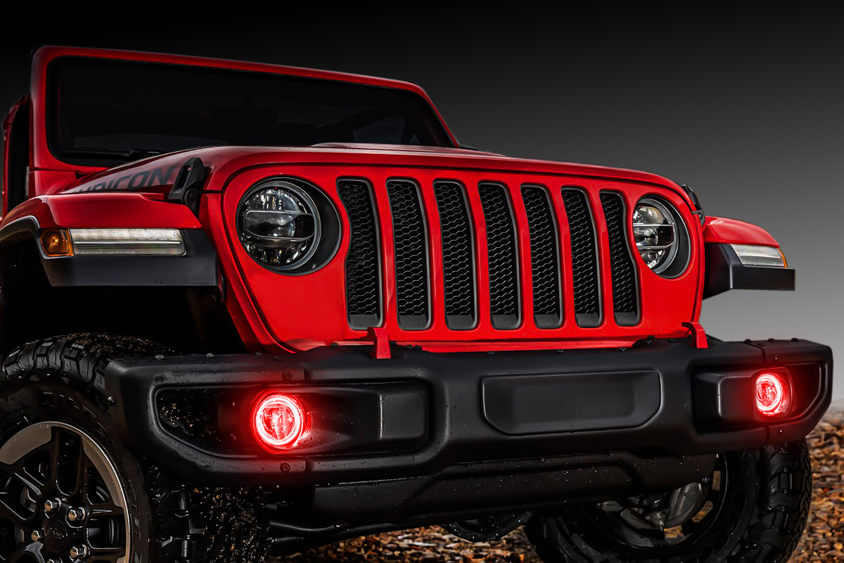 1215-003 - Jeep Wrangler JL/Gladiator JT LED Surface Mount Fog Light Halo Kit